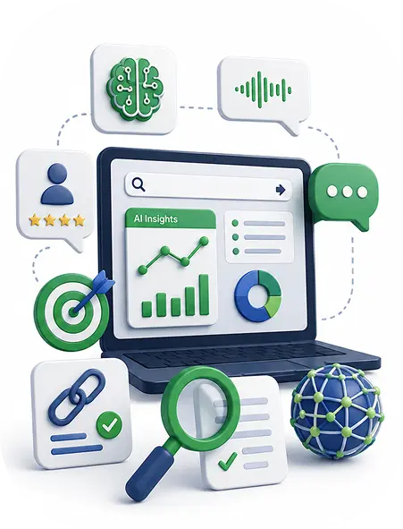 AI driven SEO analytics illustration