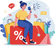 Ecommerce shopping ads services icon