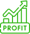 Social media growth performance icon