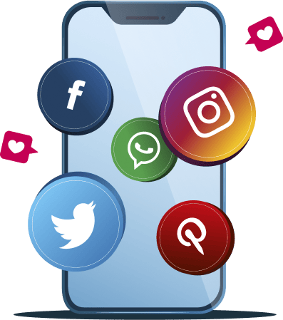 Social media marketing campaign illustration