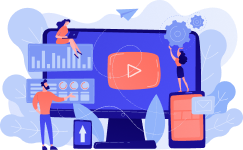 Video advertising marketing services icon